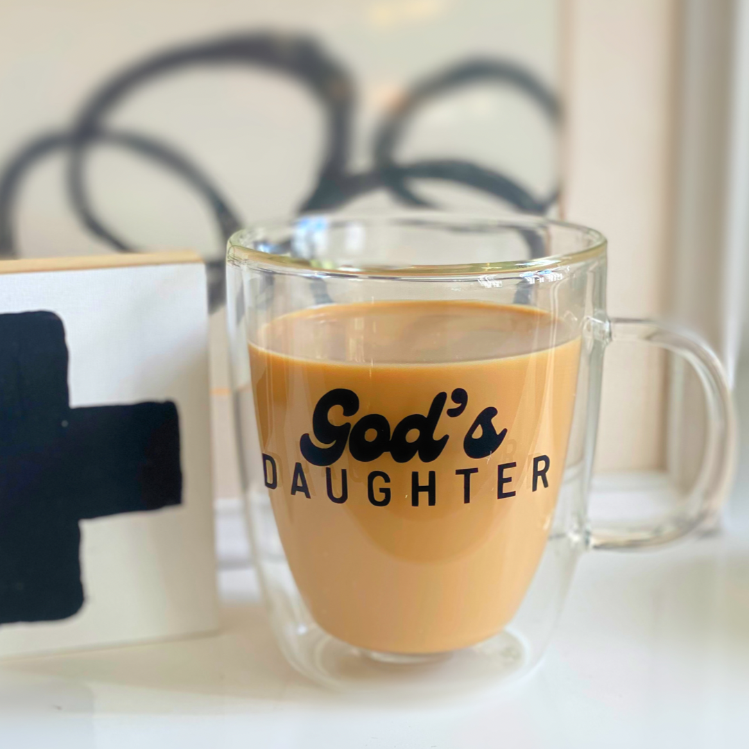 God's Daughter Black Retro Mug