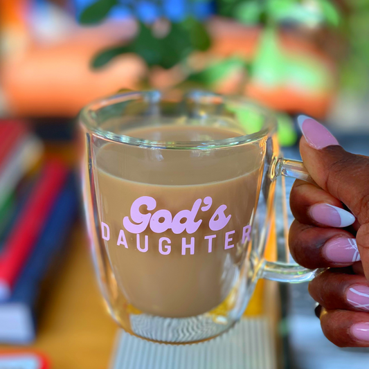 God’s Daughter Retro Mug (Pink)